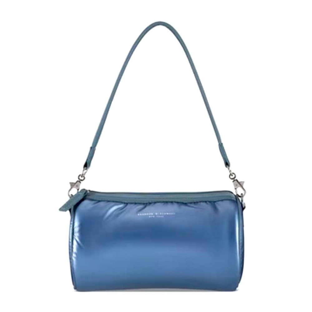 BRANDON BLACKWOOD Bianca Duffle Puffer Metallic Blue Shoulder Crossbody Bag